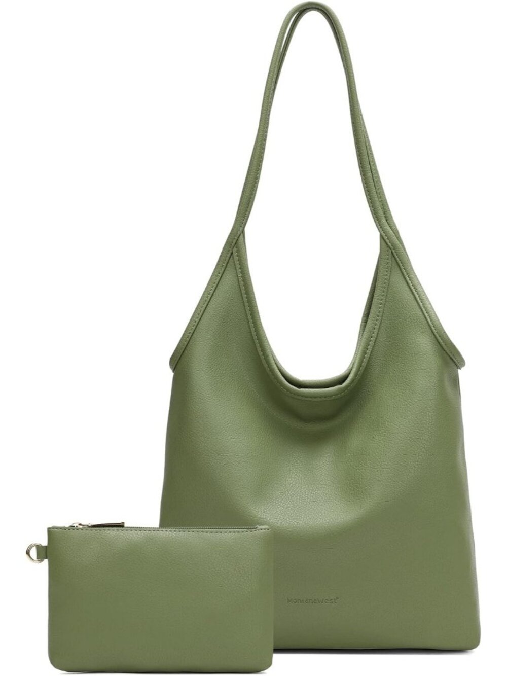Women's Green Leather West Slouchy Hobo Bag Designer Shoulder Purses Ladies